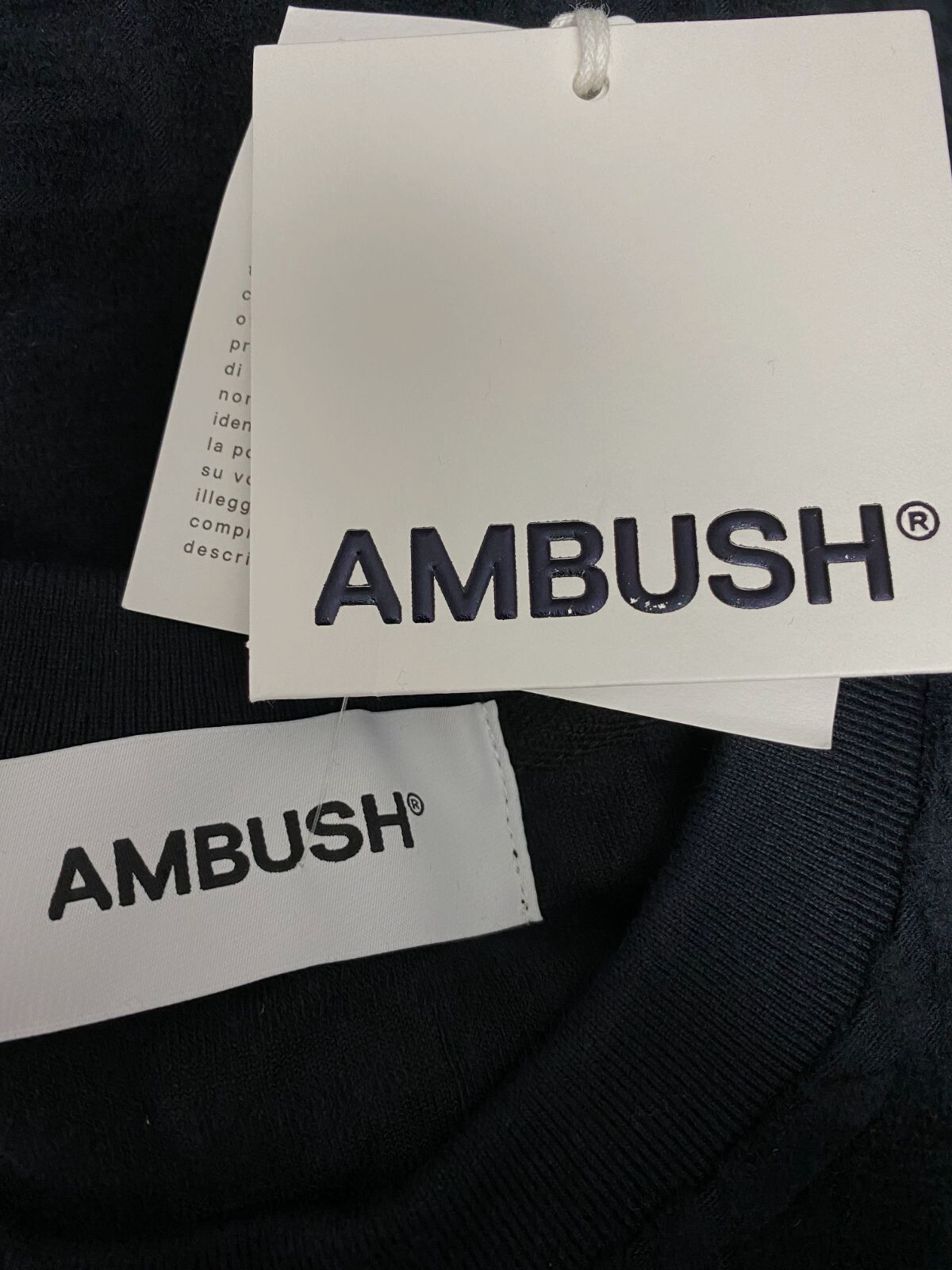 $490 Ambush Men's Black Cotton Chenille Short Sleeve Crewneck T-Shirt Size Small gallery