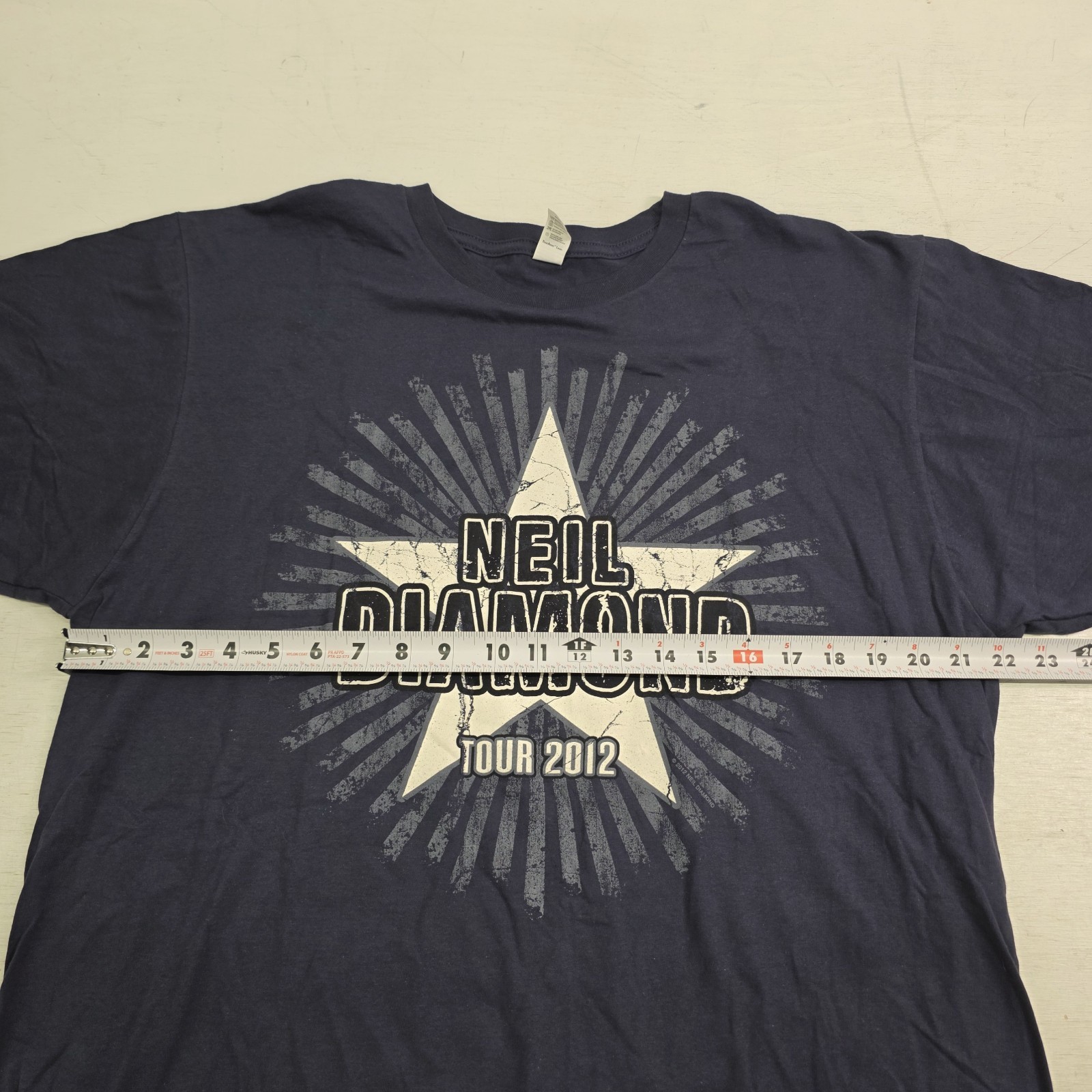 Neil Diamond 2012 Tour Star Burst Navy Blue Concert Folk T-Shirt Men's XL EUC gallery