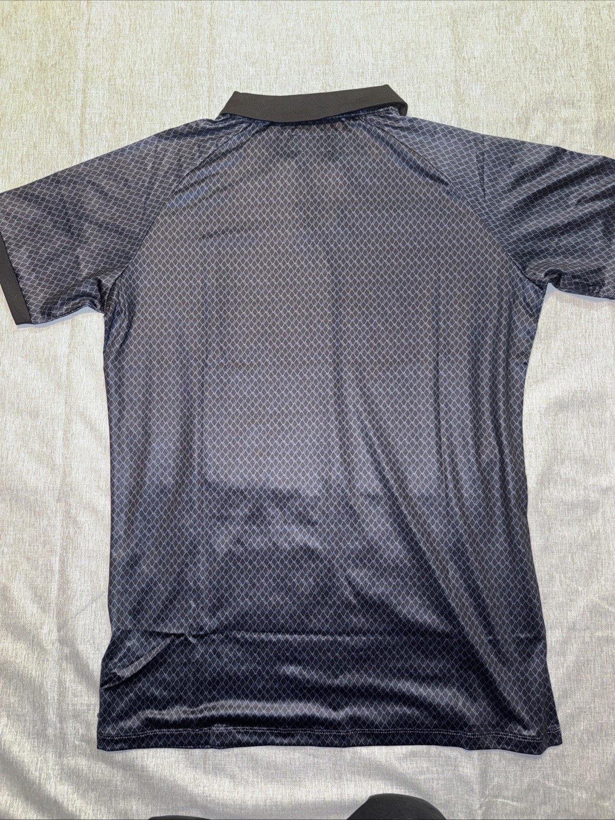 Retro Open Collar Polo In Square Geo Print XL -Brand- Tailored Athlete gallery