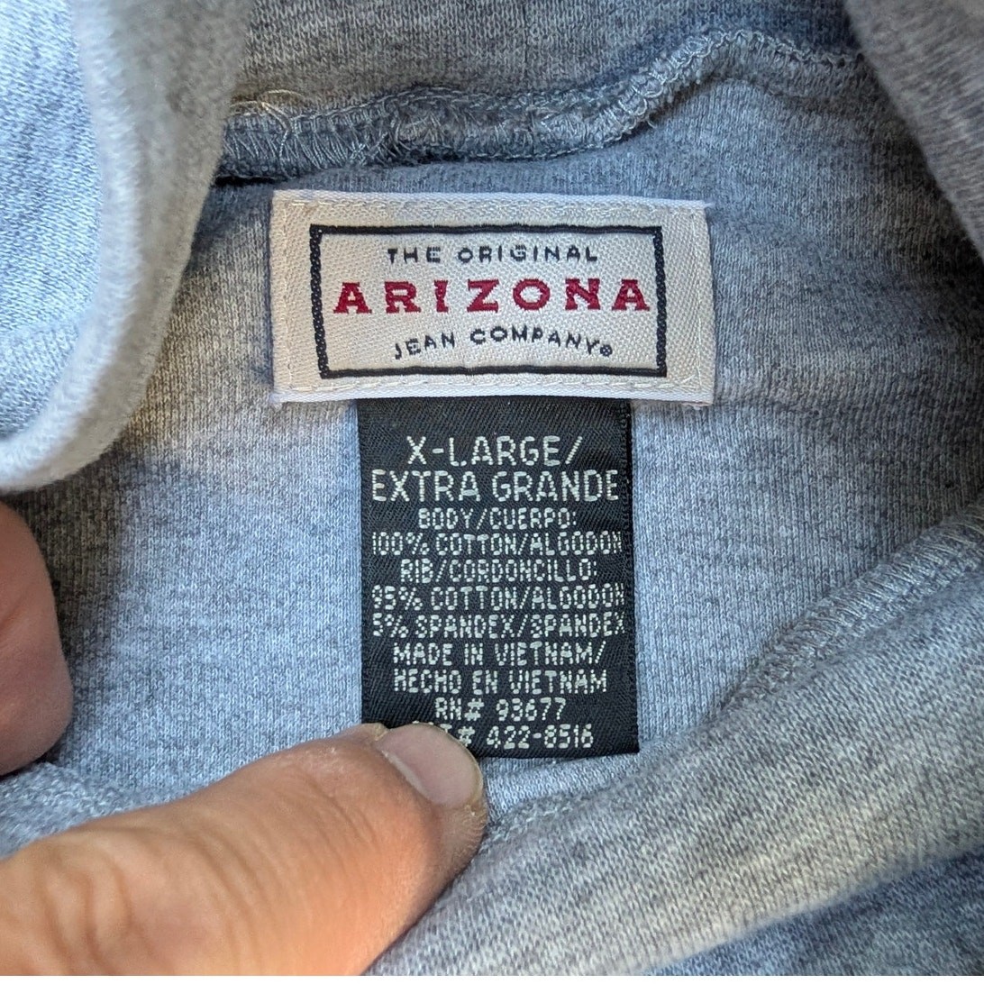 Arizona Mock Neck Long Sleeve Shirt Men's XL Grey Stretch Cotton Layering Y2K gallery