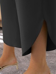 Wide Leg Pants Crossover High Waisted Casual Yoga Pockets Lounge Split Bottoms
