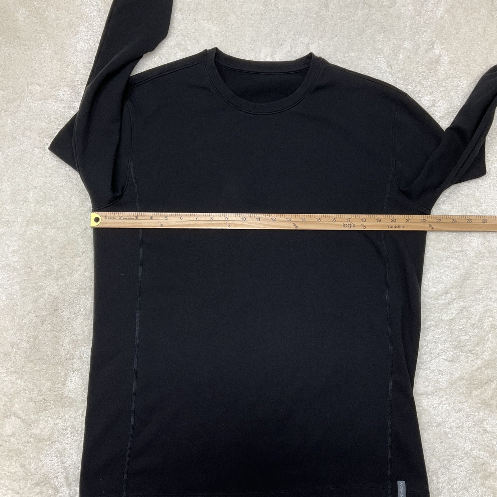 David Archy Mens Size XL Long Sleeve Crew Neck Black Baselayer Shirt gallery