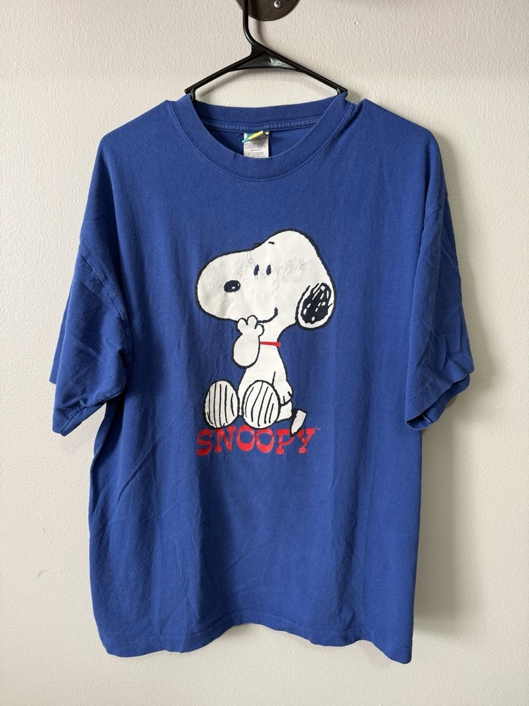 Blitzz Intl Vintage T Shirt Tee Peanuts Snoopy Blue XL
