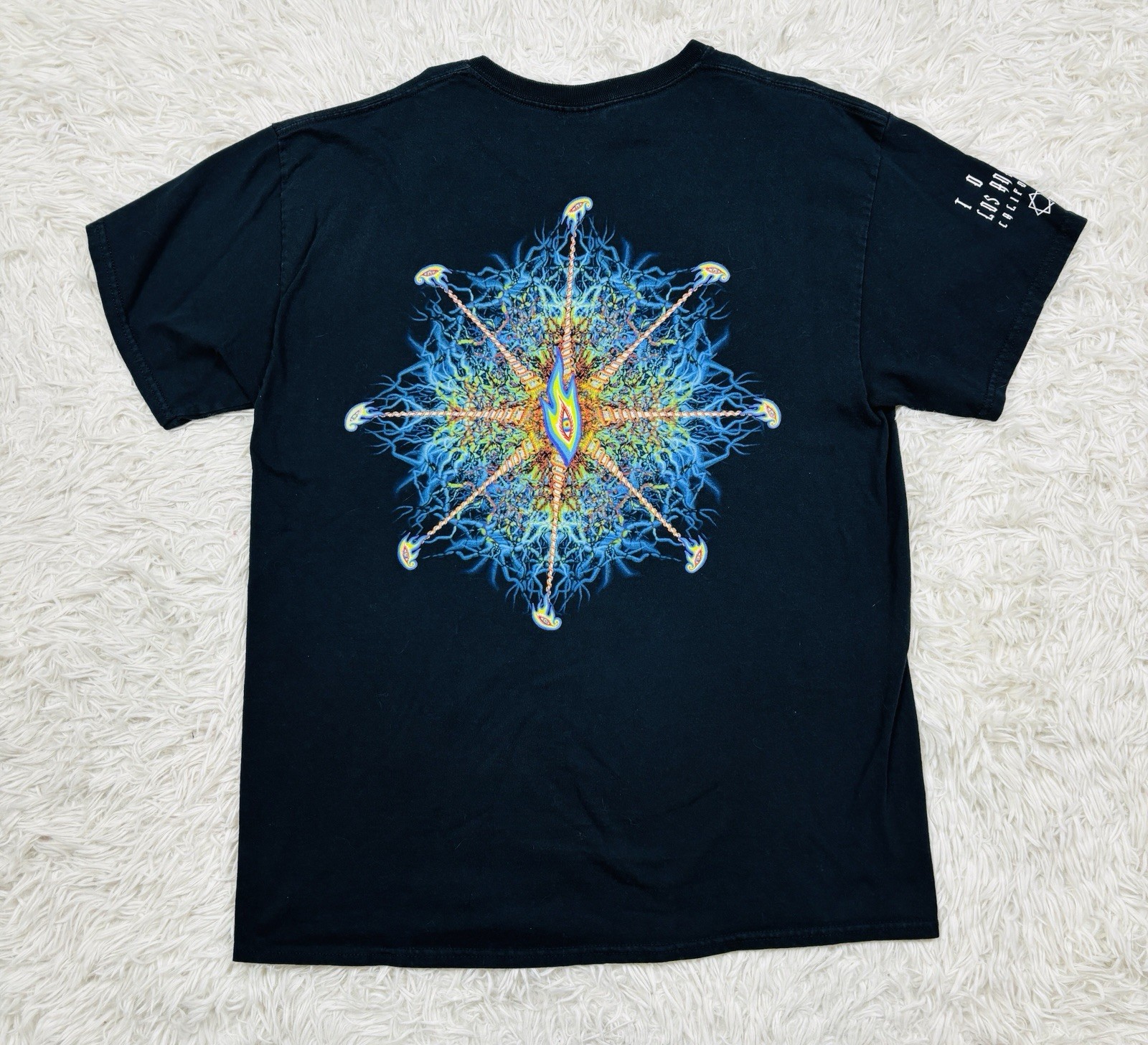 TOOL Los Angeles California Band Tee Alex Grey Flaming Eye Graphic Shirt Large gallery