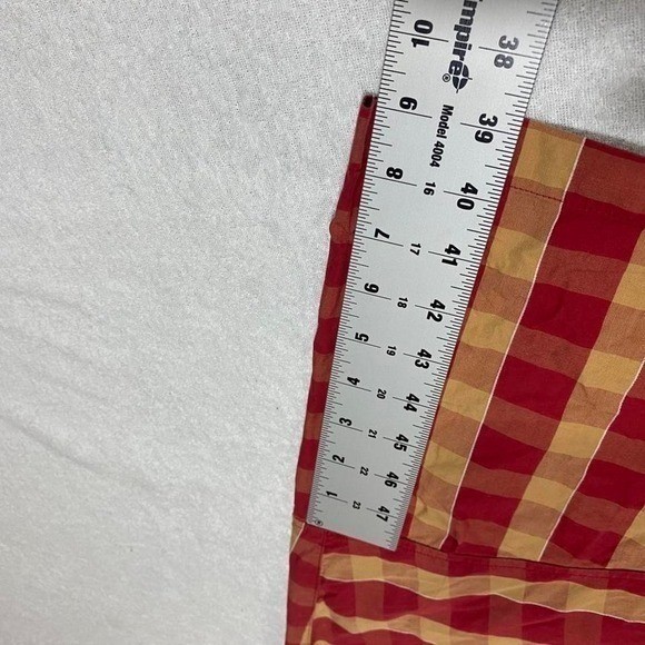 Platini XL Men Burgundy and yellow checkered button up shirt. SKU202 gallery