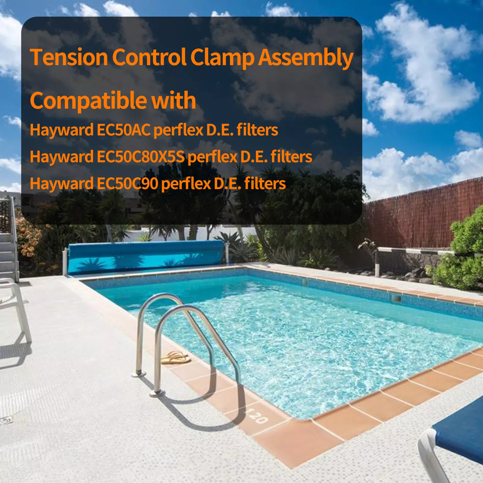 ECX5000C Pool Filter Tension Control Clamp Assembly w/ Spring for Hayward EC50A