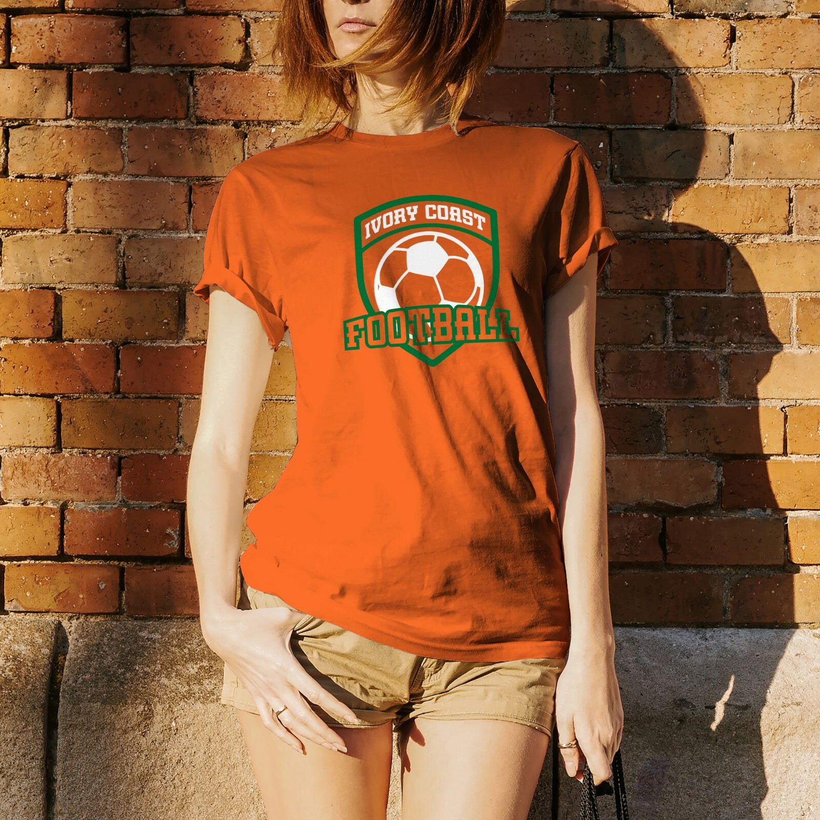Ivory Coast Football - Soccer Sports Competition T Shirt - Orange gallery