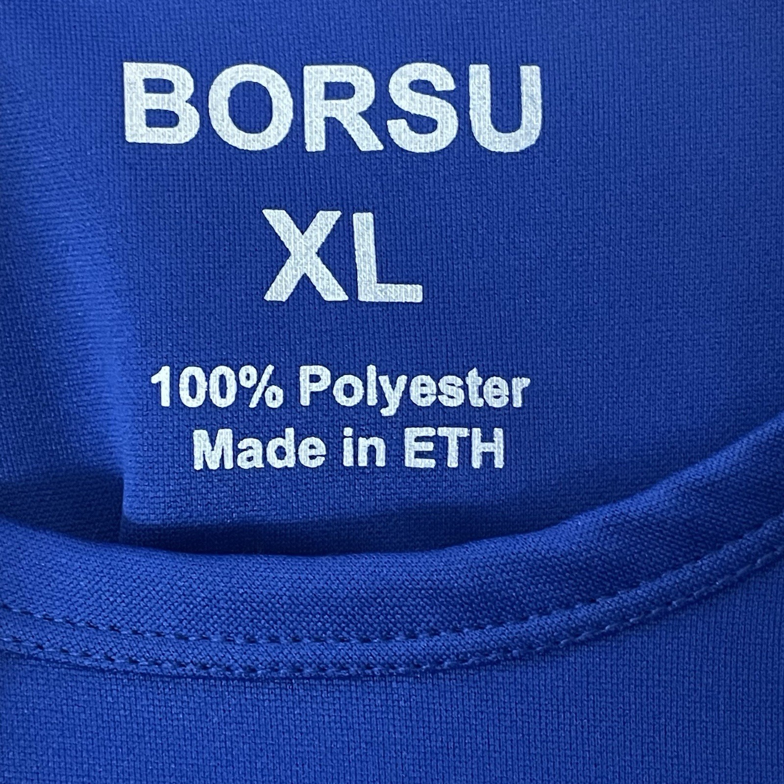 Borsu Men’s XL Ethiopia Jersey Shirt Blue Ethiopia Flag Short Sleeve gallery