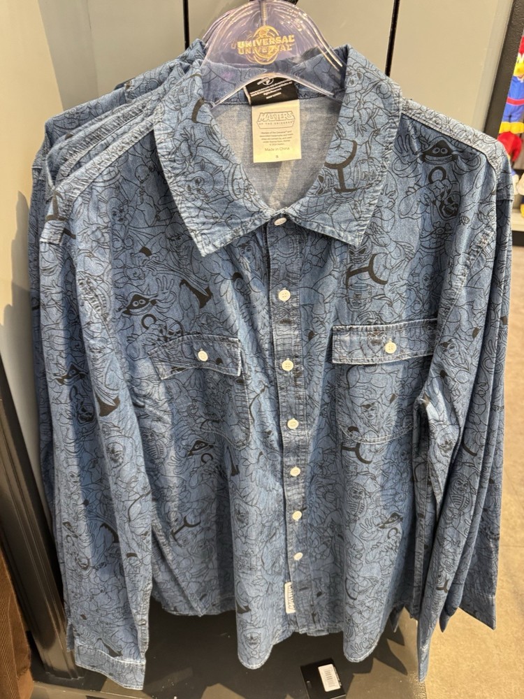 Universal Studios He-Man Skeletor Masters Of The Universe Button Up Shirt NWT