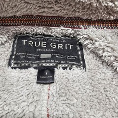 True Grit Men Small Faux Sherpa Pullover Jacket 1/4 Zip Orange Rust Warm Outdoor