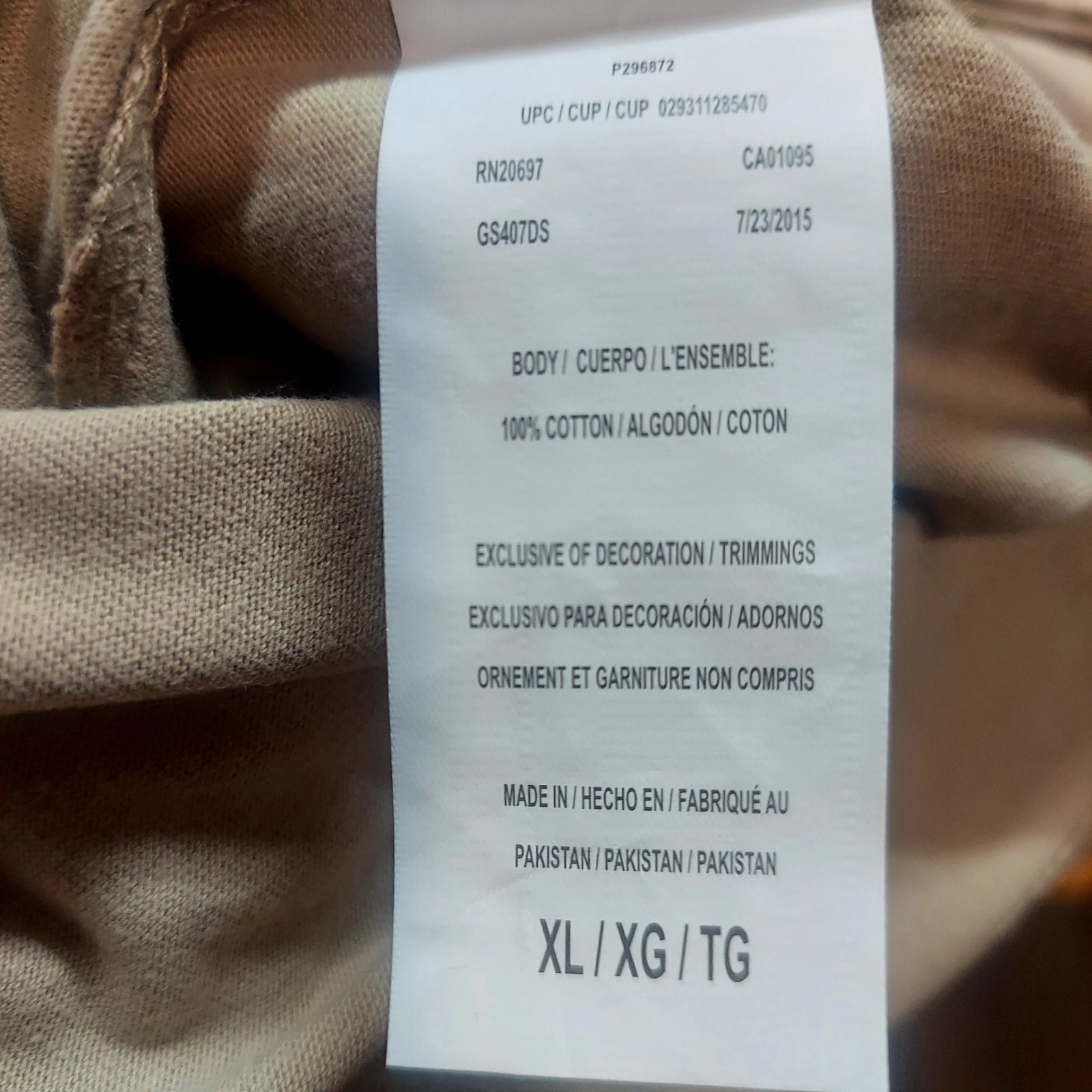 Genuine Dickies work t-shirt men's XL tan beige gs407ds gallery
