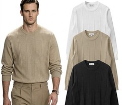 Mens Elegant Viscose Knit Pullover In 3 Colors From S To XL Casual Man