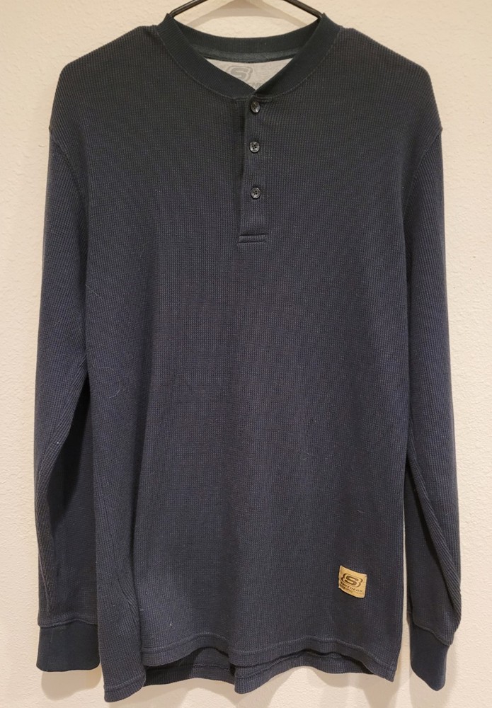 Skechers Work Men’s Small Black Henley Shirt. Long Length.