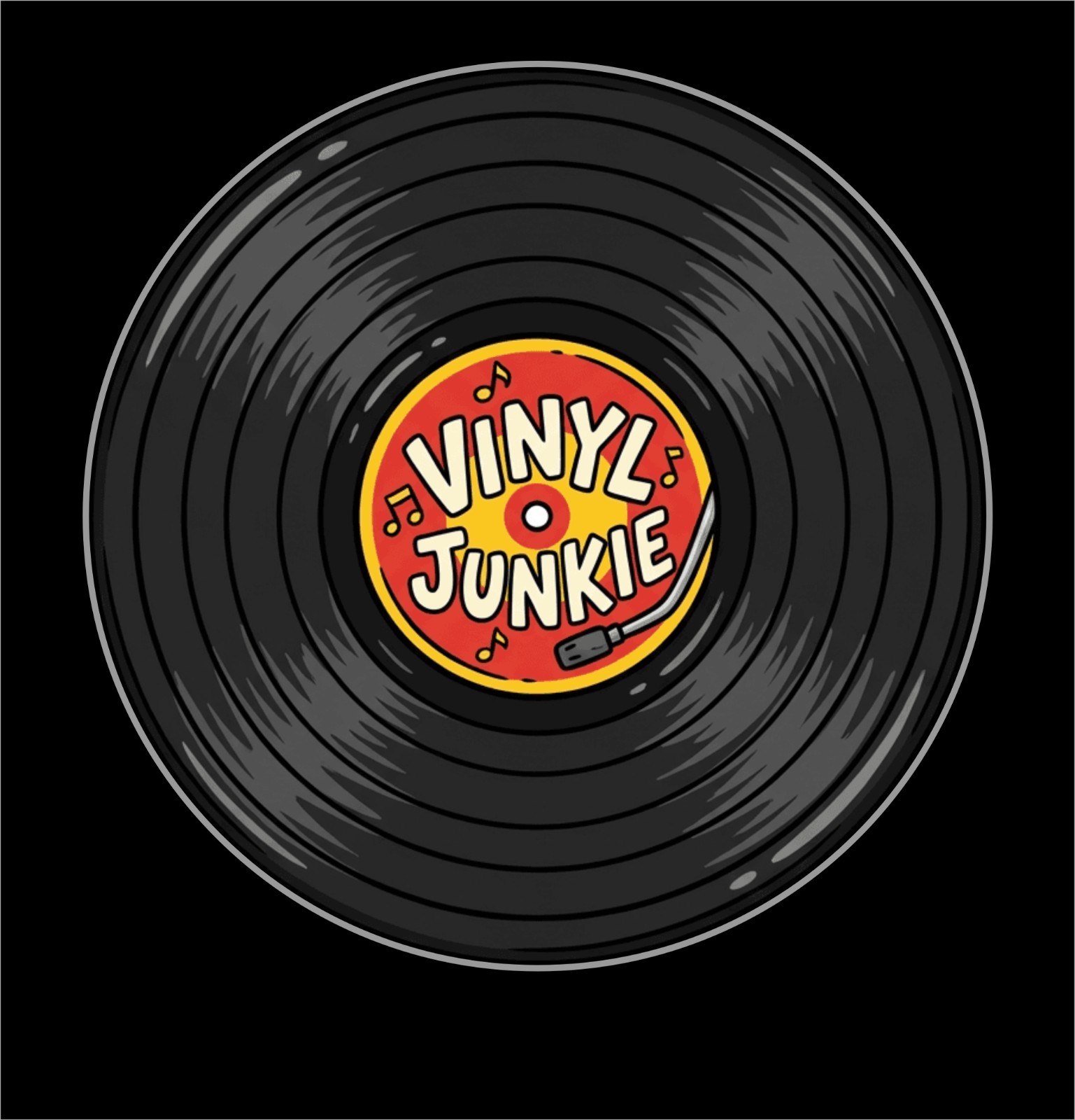 Vinyl Junkie T-Shirt Vintage Music Fan Record Buyer Funny Unisex Adult Cotton gallery
