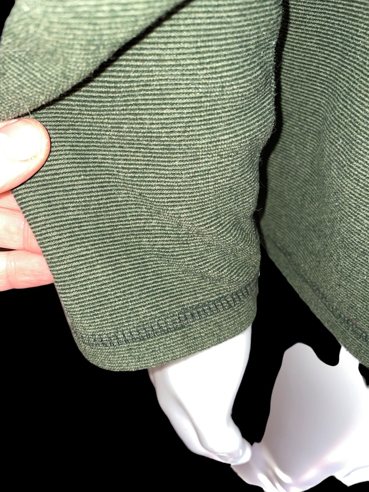 Mens LL Bean Long Sleeve Shirt Large Outdoor Army Green 1/4 Button Pull On gallery