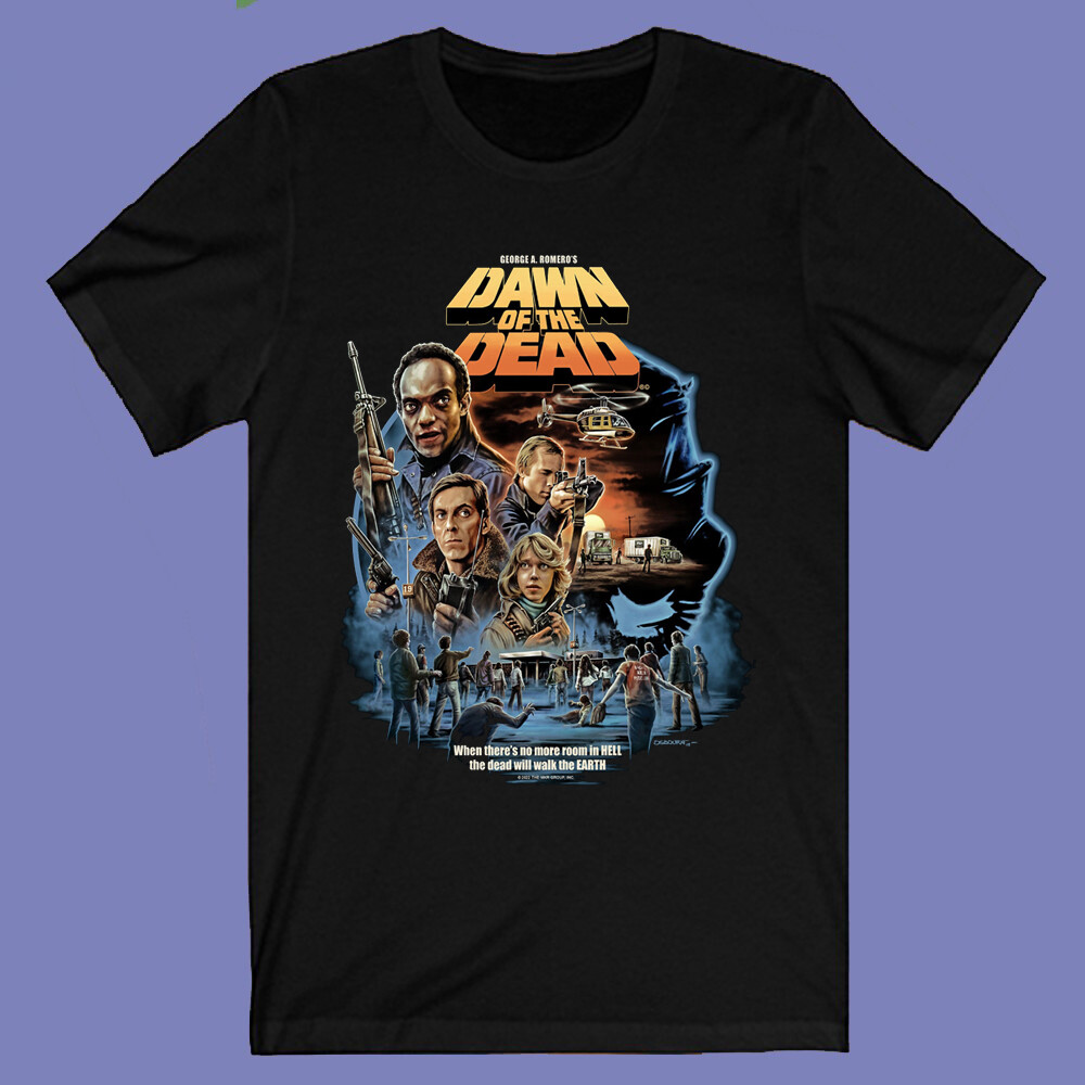 Dawn of The Dead Famous Horror Movie Logo Men's Black T-shirt Size S-3XL gallery