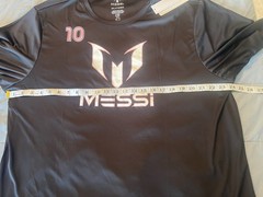 Messi Logo Tee Shirt Black Stretch Limo Size 2XL