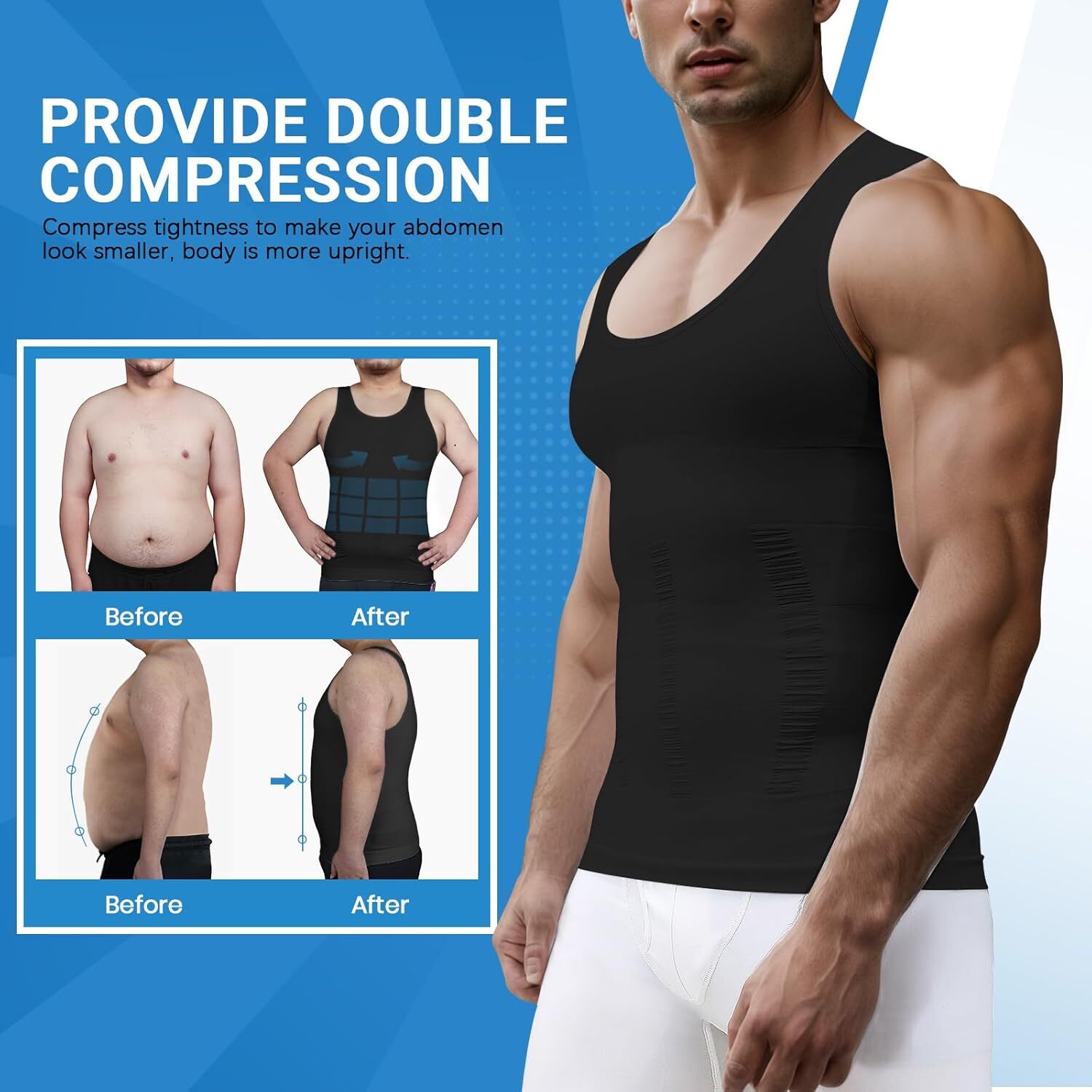 Shaperluv For Men Body Shaper Vest Compression Shirt Tank Fajas camisa de hombre gallery