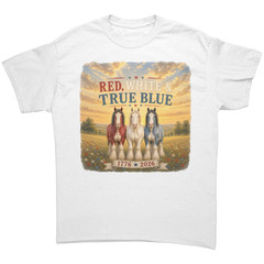 Patriotic Red White & True Blue Tshirt Funny Horse Shirt Sarcastic USA Tee