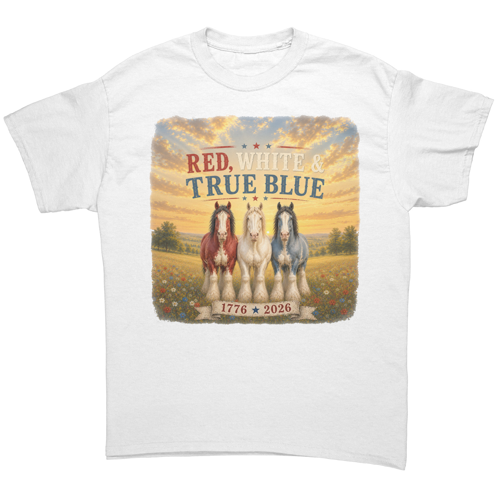 Patriotic Red White & True Blue Tshirt Funny Horse Shirt Sarcastic USA Tee gallery