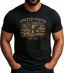 United States 250th Anniversary Patriotic Eagle T-Shirt 1776-2026 American Flag