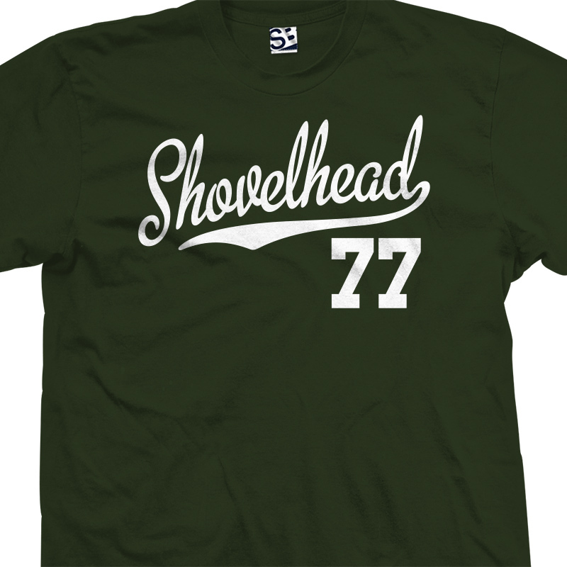 Shovelhead 77 Script Tail Shirt | 1977 Motorcycle Bobber Chopper Unisex