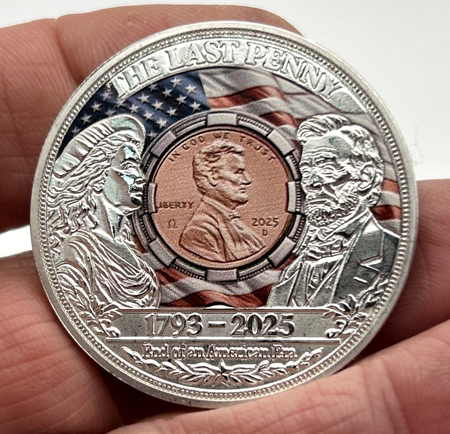 *Lincoln Last Penny Tribute* 1793 -2025 – R.I.P. Penny Commemorative Coin Medal