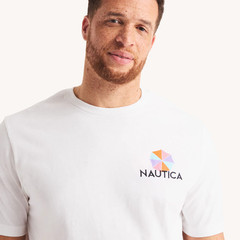 Nautica Big & Tall “Keep Calm” White Graphic S/S T-Shirt Size 3XLT, XXXLTall