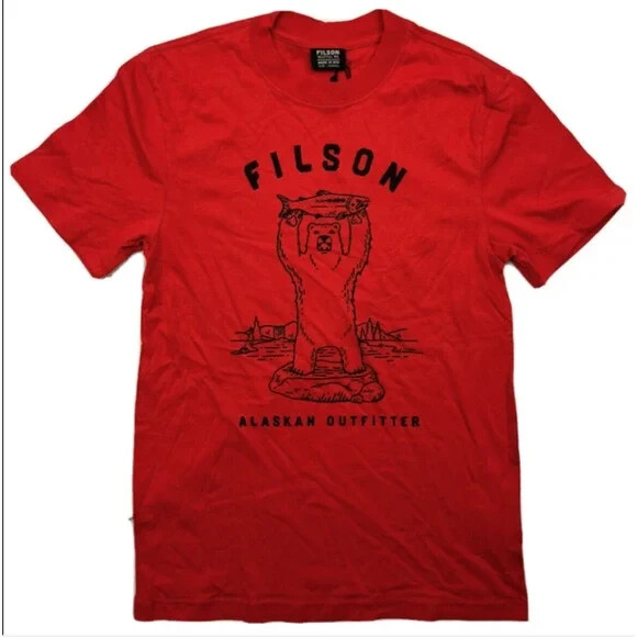 Filson Lightweight Outfitter Tee -S- 20130679 MADE IN USA Bear Salmon Alaska CC gallery