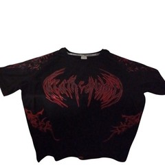 Compression T-Shirt SPORT Black/Red Bold Tribal Graphic Short-Sleeve Men M