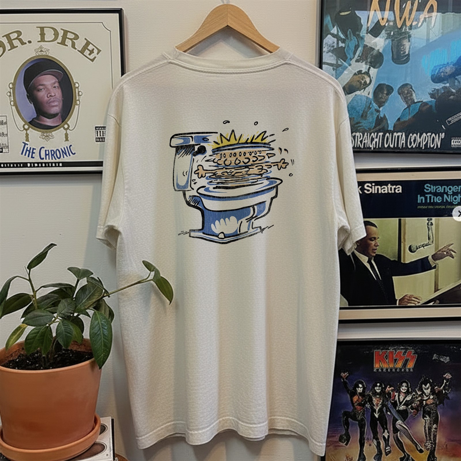 1990 Calvin And Hobbes Spin Cycle Washed T-Shirt White L gallery