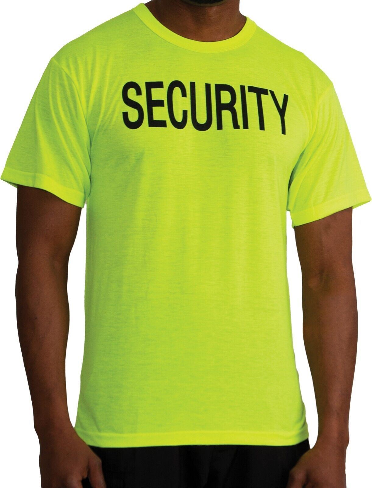 Safety Green SECURITY T-Shirt Hi Vis 2-Sided Short Sleeve Event Staff Patrol Tee