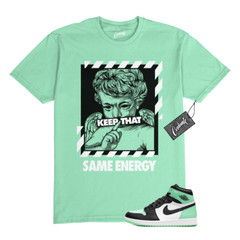 1 Green Glow Mint White Black High T Shirt Match ENERGY