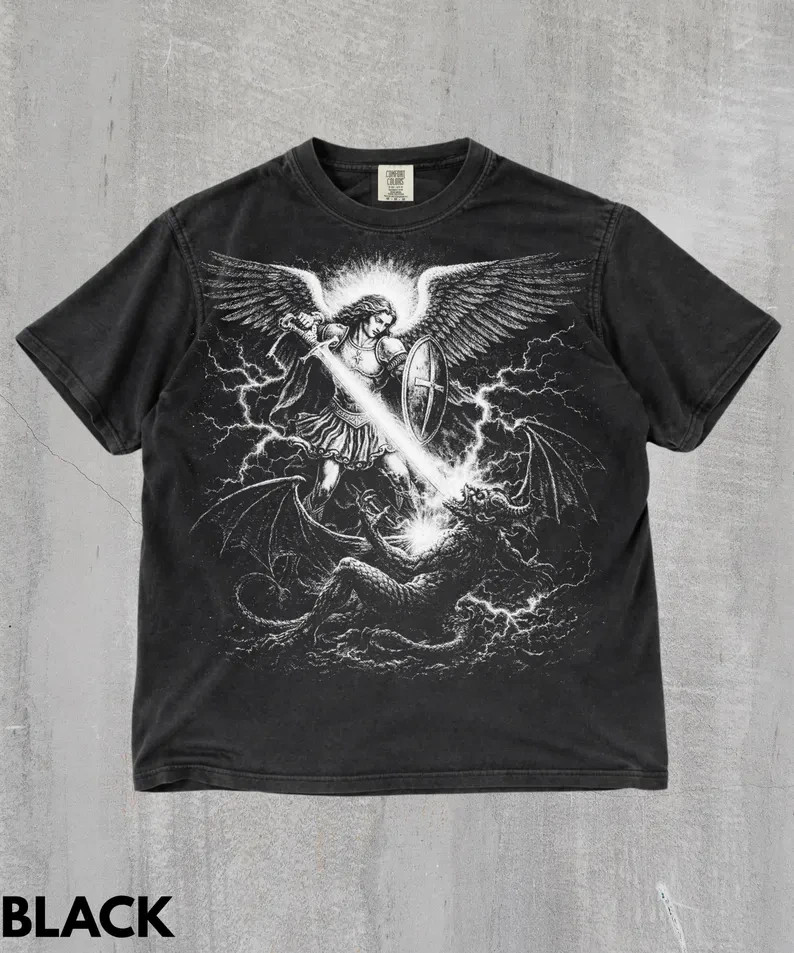 St Michael Archangel T-Shirt,Christian Gift Idea,Faith Based Clothing,St Michael gallery