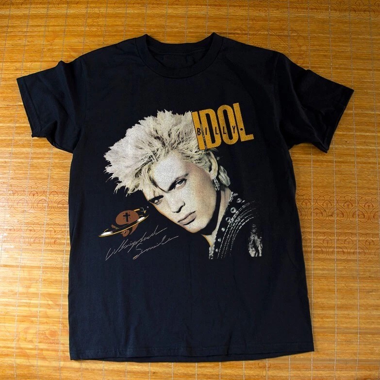 Billy Idol Tee Whiplash Smile Album Cover Unisex Black T-shirt Size S-5XL HRO59