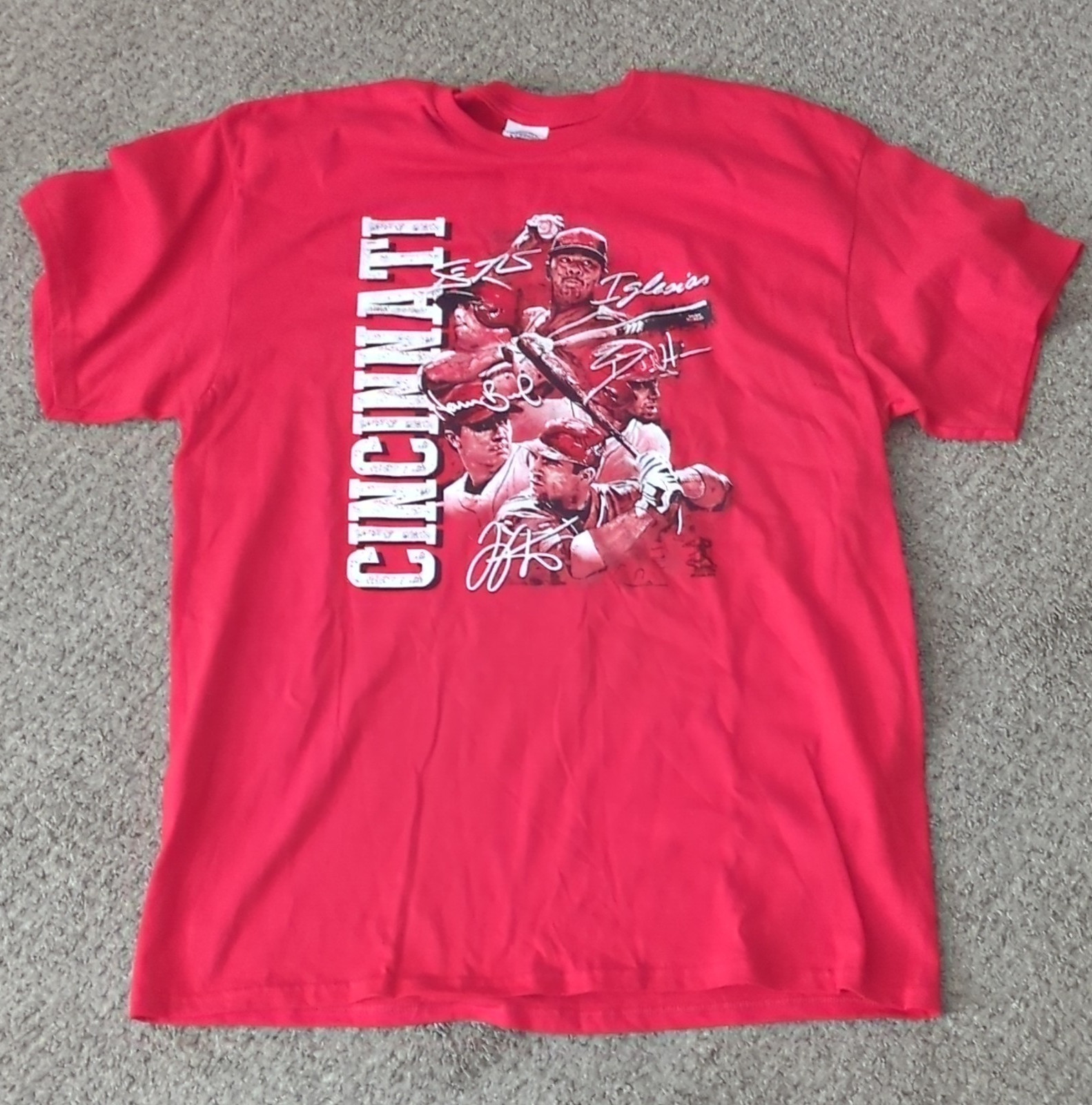 Delta Pro Weight Cincinnati Reds MLB Graphic Print Red Crew Neck T-Shirt L gallery