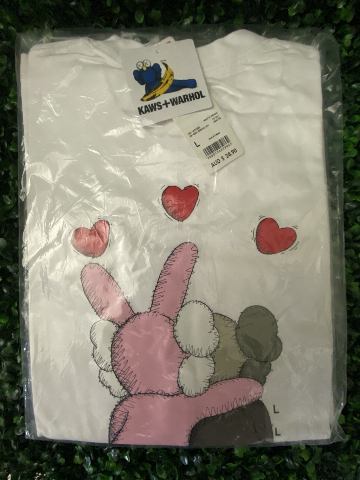 KAWS+WARHOL Men's White Graphic Print T-Shirt Size L gallery