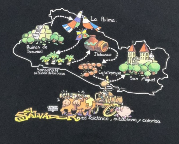 El Salvador Short Sleeve T-Shirt Men's Medium Black gallery