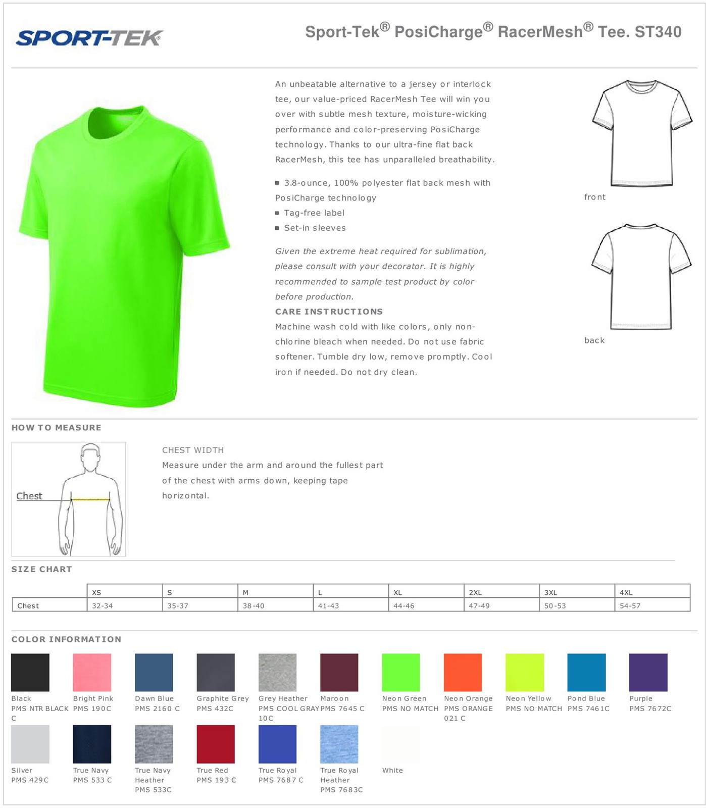 Sport-Tek Men's Dry-Fit RacerMesh Moisture Wicking T-Shirt M-ST340 gallery