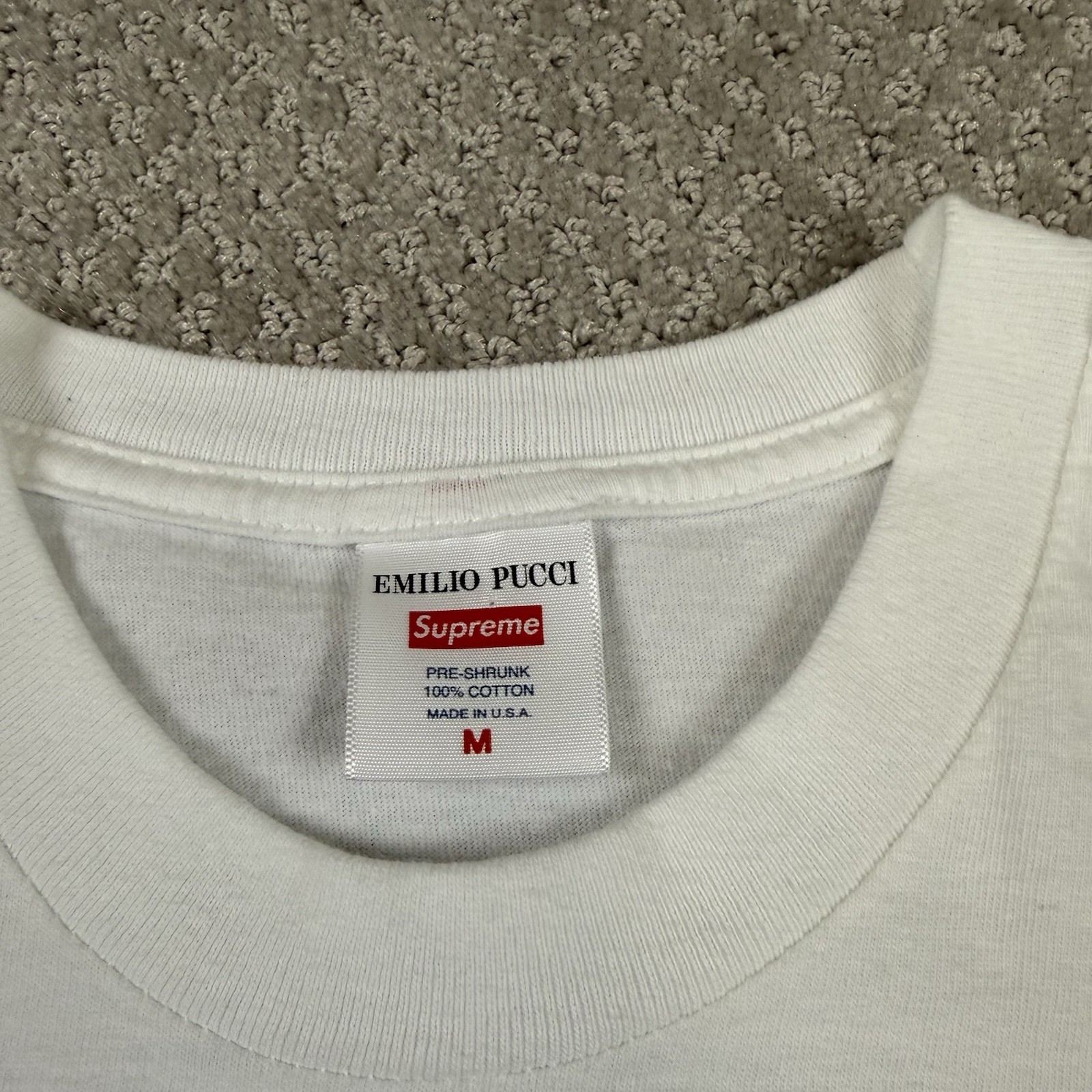 Supreme x Emilio Pucci Box Logo Tee "White Blue" T-shirt BOGO SS21 Size M gallery