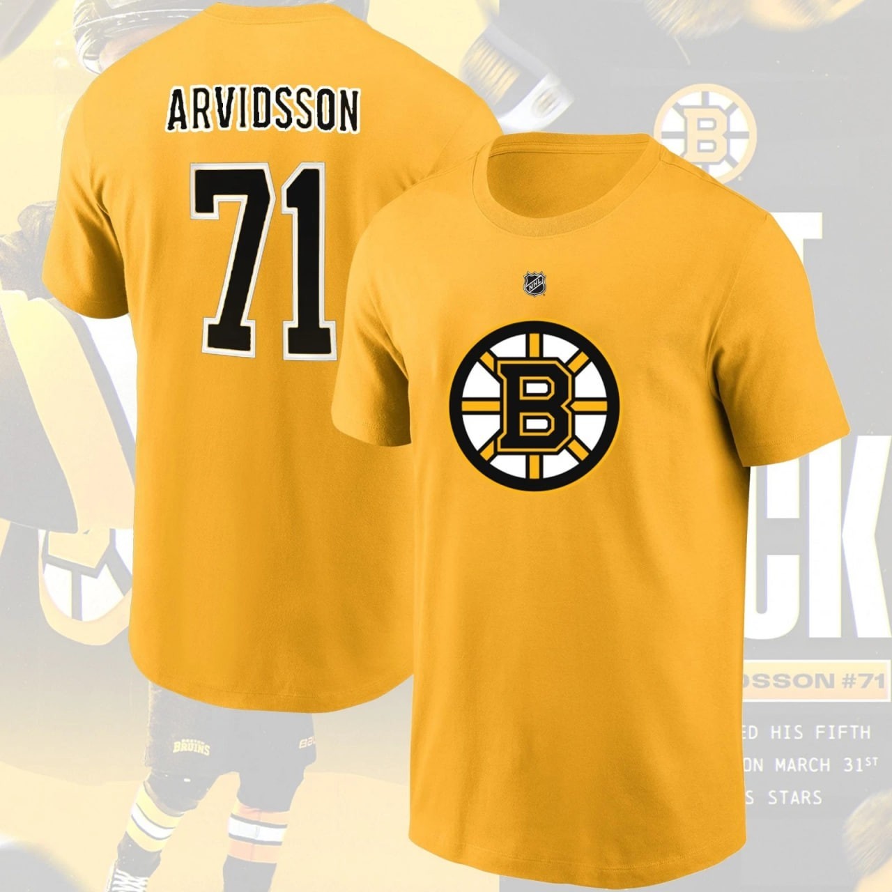 NEW! Viktor #71 Arvidsson Boston B Team 2026 Name & Number Players Gift gallery