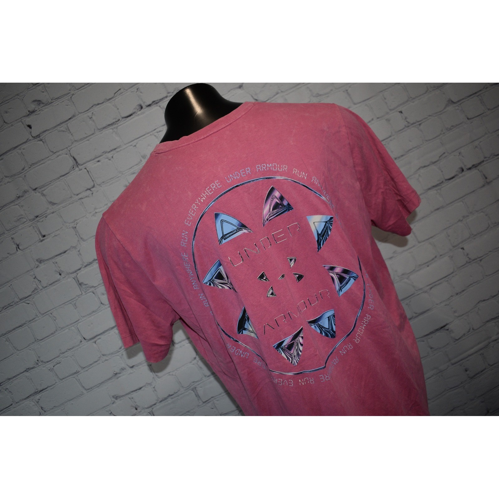 Under Armour T-Shirt Mens XXL Pink Run Everywhere Graphic Tee Cotton Blend gallery