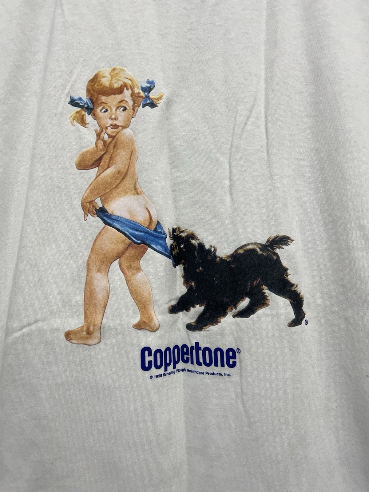 Vintage 1998 Coppertone Sunscreen Humor Graphic T-shirt Size Medium Blitzz Rare gallery