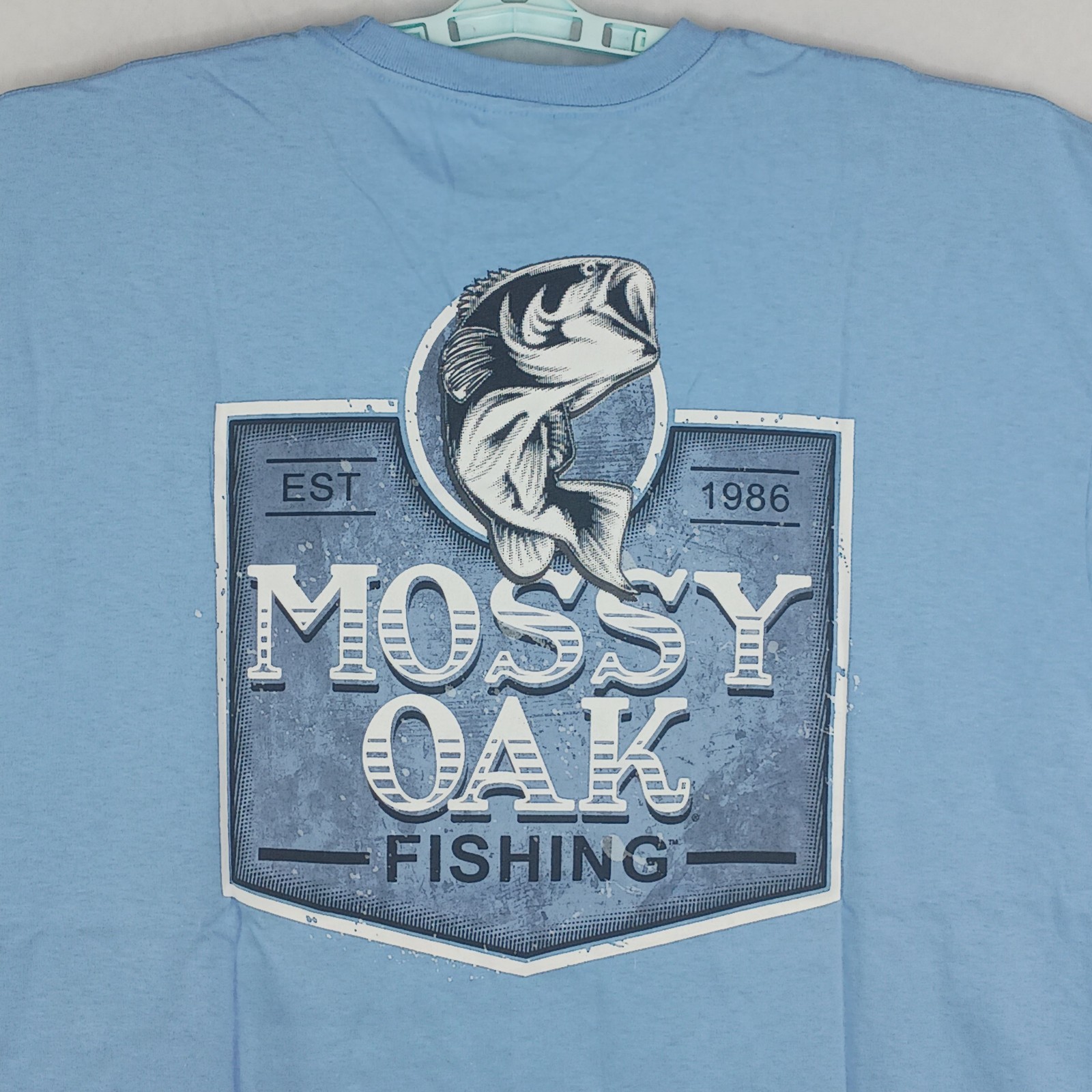 Mossy Oak Men's Fishing T-Shirt Outdoors Sportsman Lightblue 2XL 50-52 summer gallery