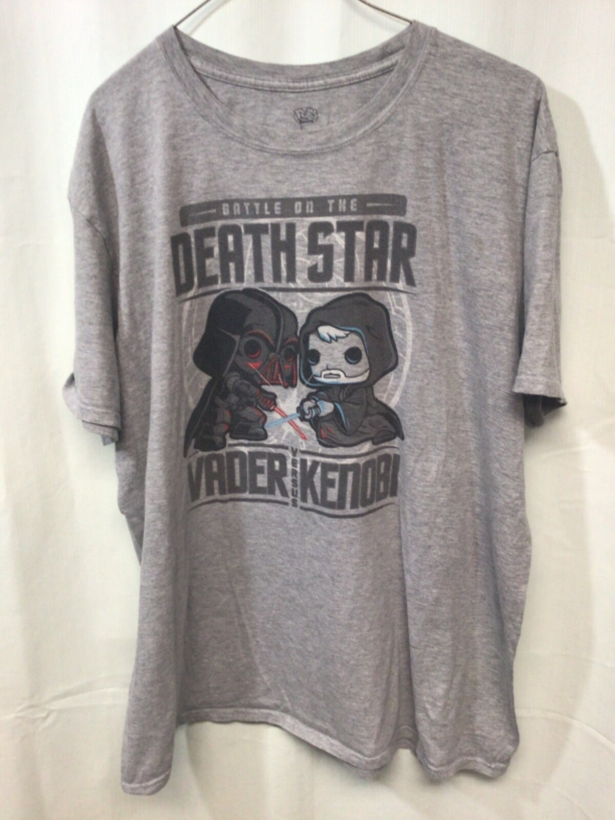 Battle on the Death Star (Vader vs Kenobi) Pop Tees Gray XL T Shirt