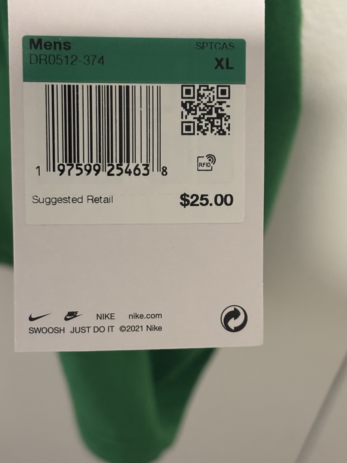 Nike The Nike Tee Men’s XL Green Logo Graphic Crew Neck Short Sleeve DR0512-374 gallery