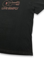 Patagonia Live Simply One String Guitar Logo Black Tee-Shirt Size Large
