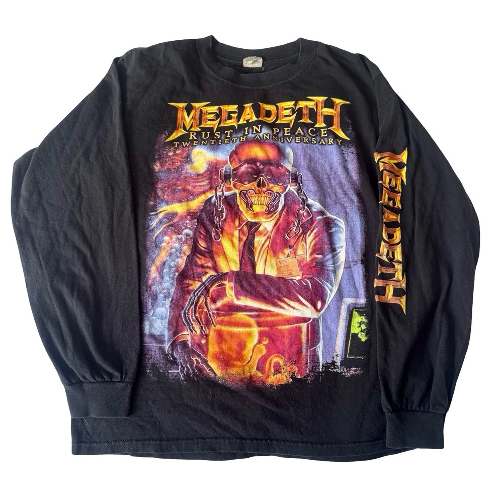 2010 MEGADETH Rust in Peace 20th Anniversary Tour Long Sleeve Shirt Mens Size M