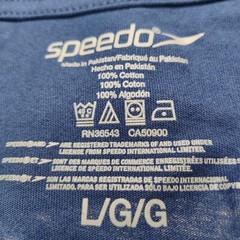 SPEEDO Men Large Club Blue Double-Sided Graphic Pocket T-Shirt NEW