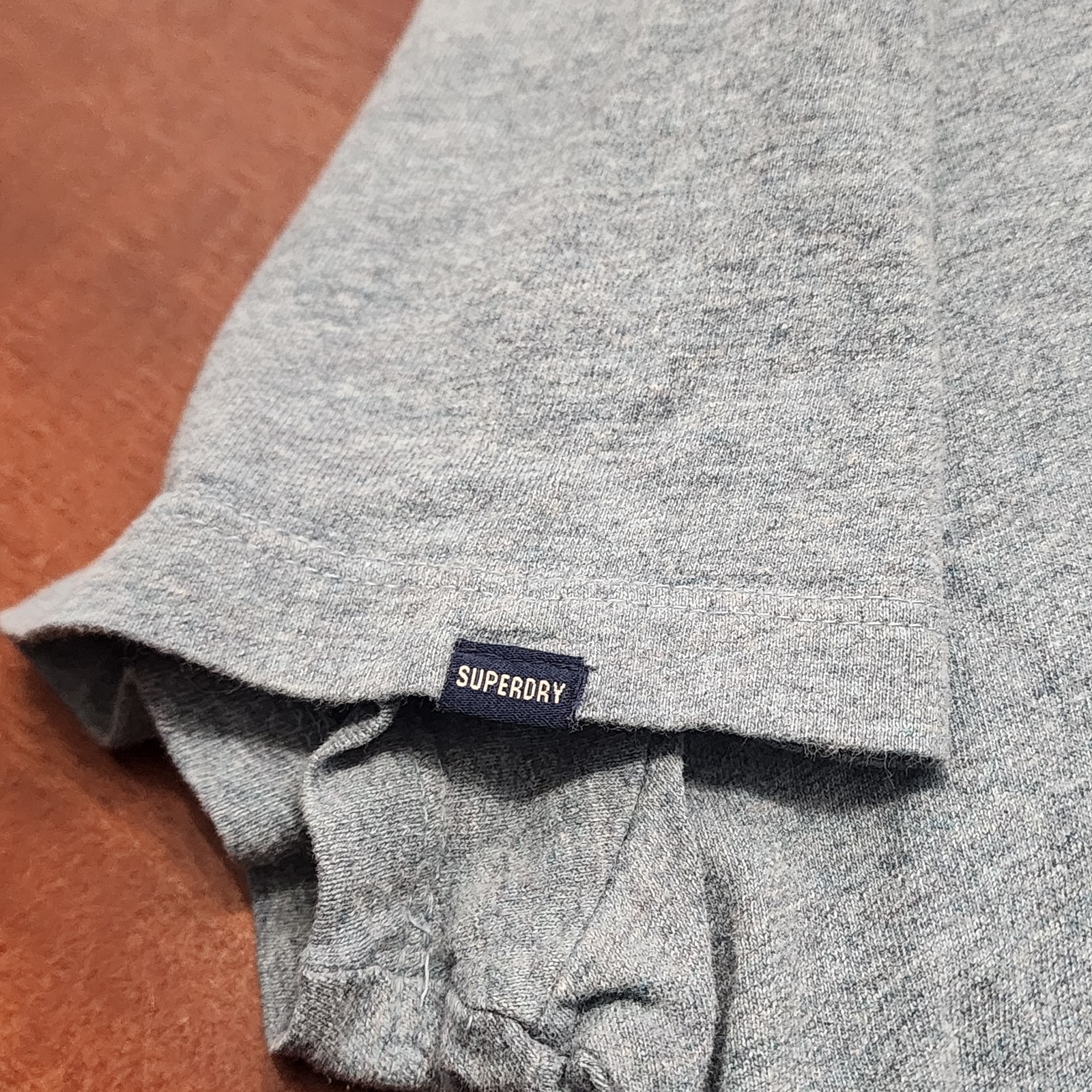 Superdry Shirt Mens Large L Blue V-Neck Organic Cotton Embroidered Script Logo gallery